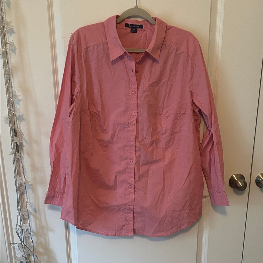 Roaman's Vibrant Pink Blouse